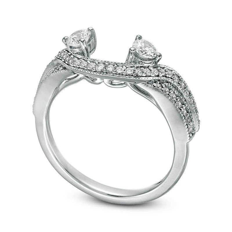 0.50 CT. T.W. Natural Clarity Enhanced Diamond Antique Vintage-Style Solitaire Enhancer in Solid 14K White Gold