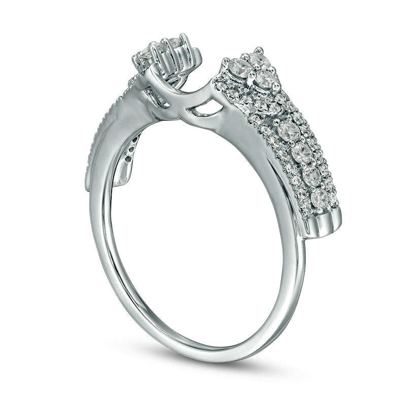 0.50 CT. T.W. Natural Clarity Enhanced Diamond Edge Solitaire Enhancer in Solid 14K White Gold