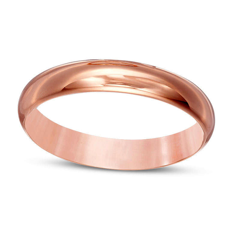 Men's 4.0mm Lightweight Comfort-Fit Wedding Band in Solid 10K Rose Gold