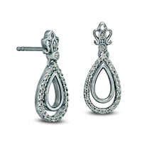 0.2 CT. T.W. Diamond Open Double Drop Earrings in Sterling Silver