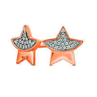 0.1 CT. T.W. Diamond Star Stud Earrings in Sterling Silver with 14K Rose Gold Plate