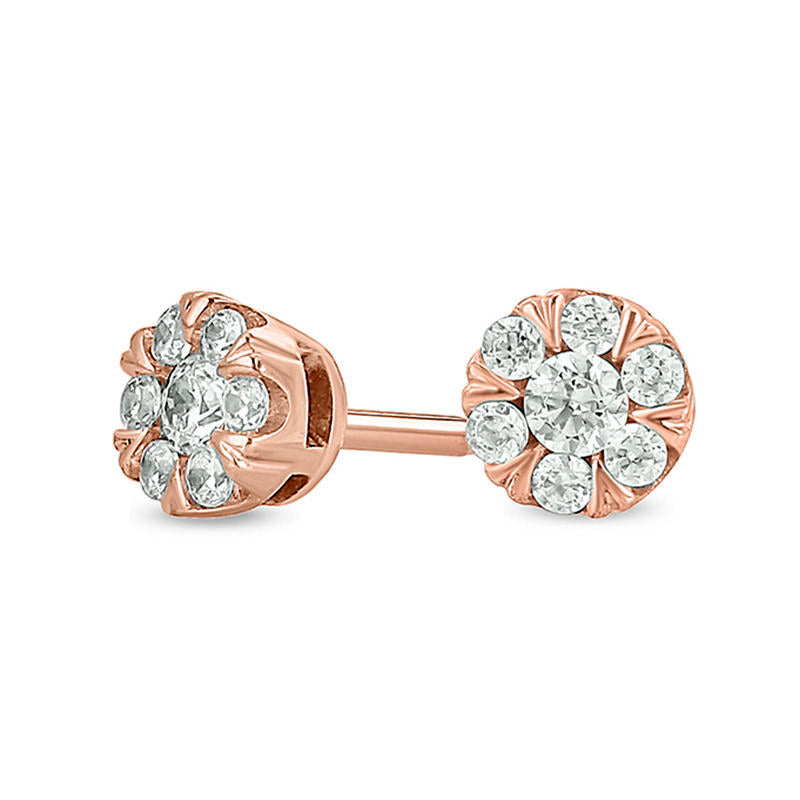 0.2 CT. T.W. Diamond Flower Stud Earrings in 10K Rose Gold