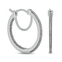 0.2 CT. T.W. Diamond Inside-Out Hoop Earrings in Sterling Silver