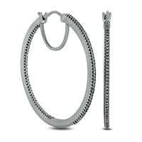 0.2 CT. T.W. Diamond Inside-Out Hoop Earrings in Sterling Silver