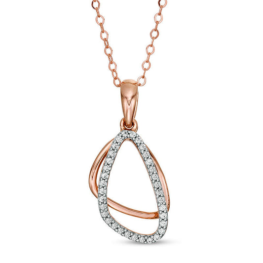 0.13 CT. T.W. Natural Diamond Geometric Outline Pendant in 10K Rose Gold