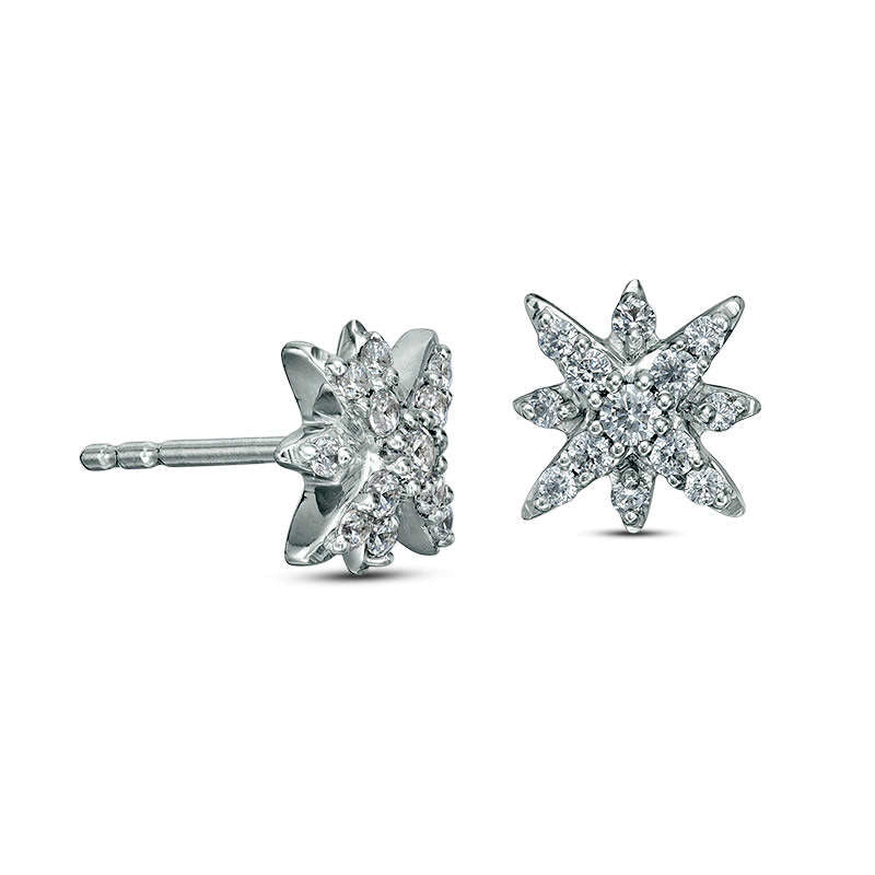 0.2 CT. T.W. Diamond Eight-Point Star Stud Earrings in 10K White Gold