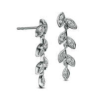 0.2 CT. T.W. Diamond Vine Drop Earrings in Sterling Silver