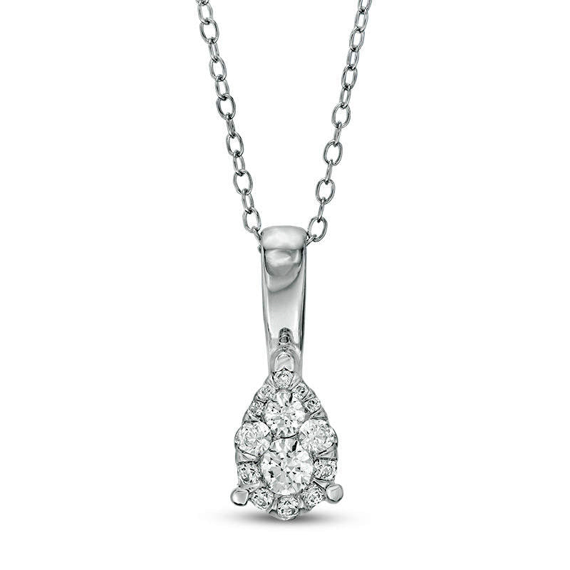 0.5 CT. T.W. Composite Natural Diamond Teardrop Pendant in 14K White Gold