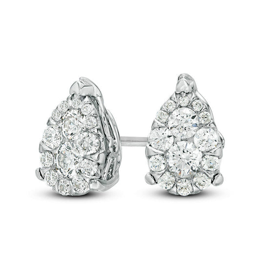 0.38 CT. T.W. Composite Diamond Teardrop Stud Earrings in 14K White Gold