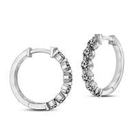 0.25 CT. T.W. Diamond Hoop Earrings in Sterling Silver