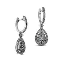 0.88 CT. T.W. Composite Diamond Double Teardrop Frame Earrings in Sterling Silver