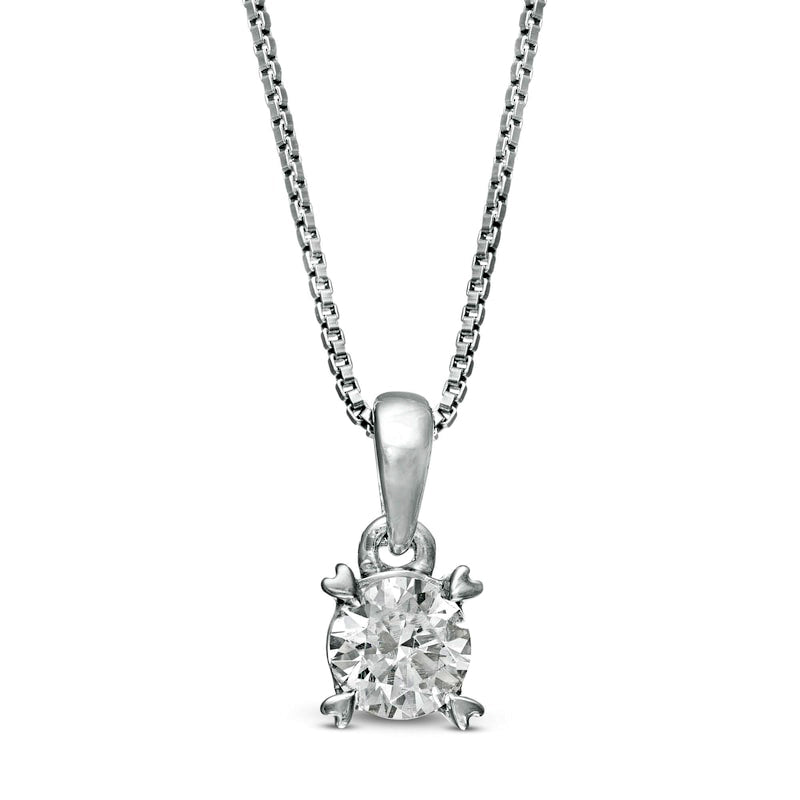 0.38 CT. T.W. Natural Clarity Enhanced Solitaire Heart Prongs Pendant in 10K White Gold