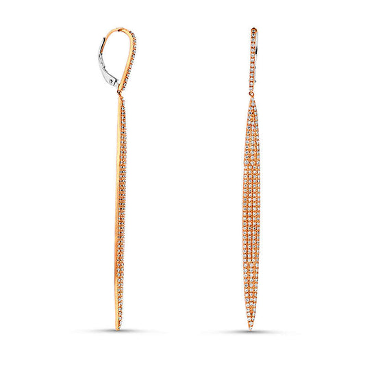 1 CT. T.W. Diamond Elongated Marquise Drop Earrings in 14K Rose Gold