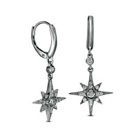 0.33 CT. T.W. Diamond North Star Drop Earrings in Sterling Silver