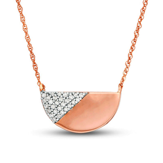 0.1 CT. T.W. Natural Diamond Half Circle Necklace in 10K Rose Gold