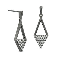 0.25 CT. T.W. Diamond Kite-Shaped Drop Earrings in Sterling Silver with Black Rhodium