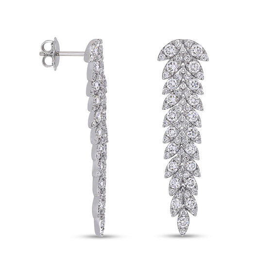 3.5 CT. T.W. Marquise Composite Diamond Vine Drop Earrings in 14K White Gold