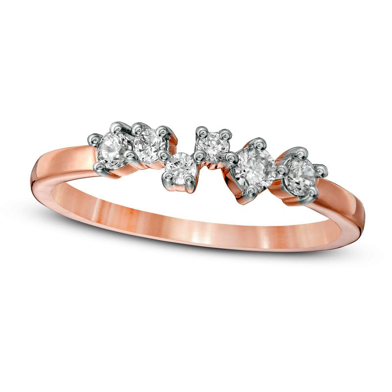 0.25 CT. T.W. Natural Diamond Scatter Band in Solid 10K Rose Gold