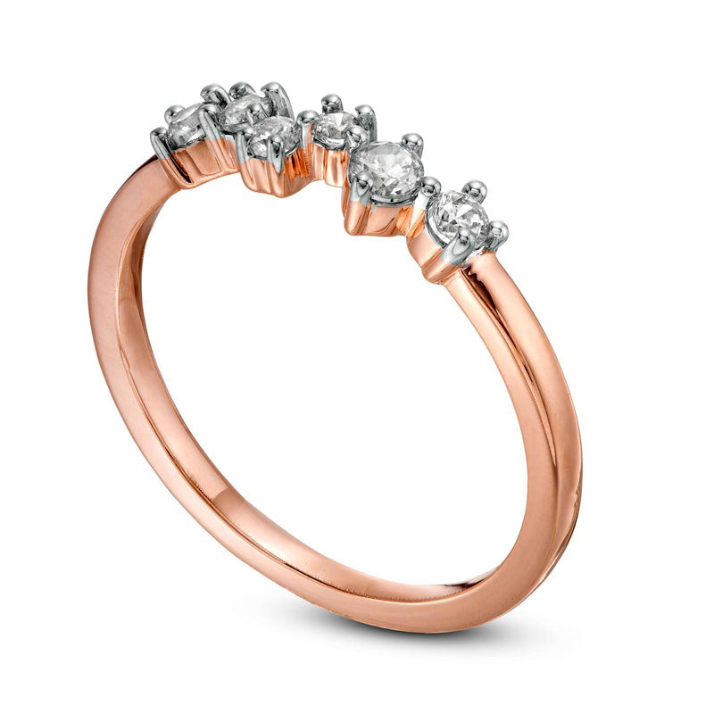 0.25 CT. T.W. Natural Diamond Scatter Band in Solid 10K Rose Gold