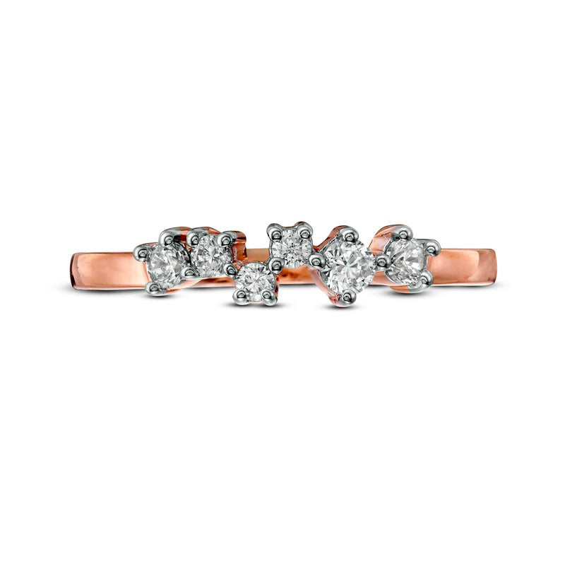 0.25 CT. T.W. Natural Diamond Scatter Band in Solid 10K Rose Gold