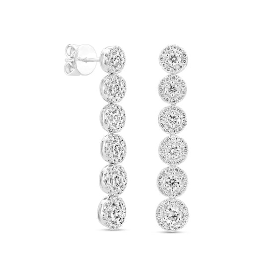 1.63 CT. T.W. Diamond Frame Drop Earrings in 14K White Gold