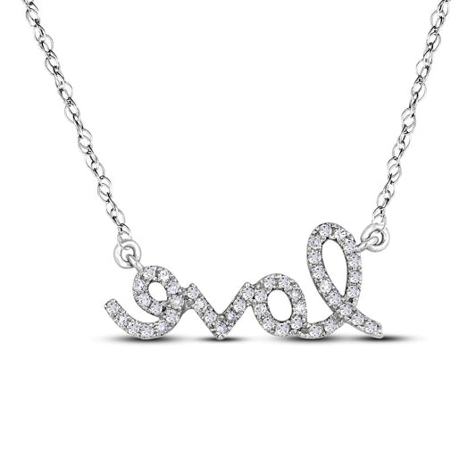 0.13 CT. T.W. Natural Diamond "love" Necklace in Sterling Silver