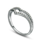 0.25 CT. T.W. Natural Diamond Double Chevron Split Shank Anniversary Band in Solid 10K White Gold