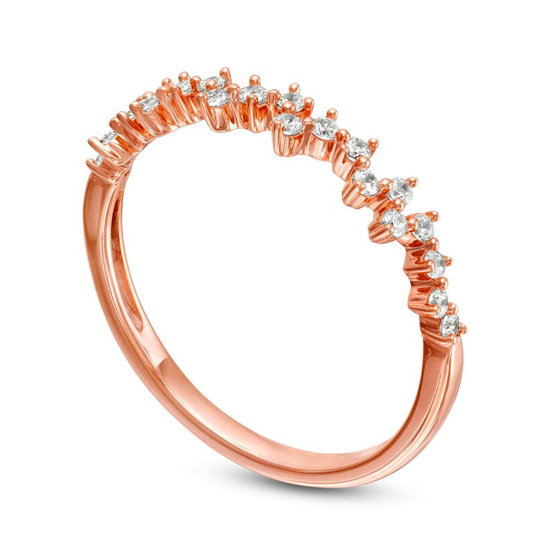 0.20 CT. T.W. Natural Diamond Scattered Anniversary Band in Solid 10K Rose Gold