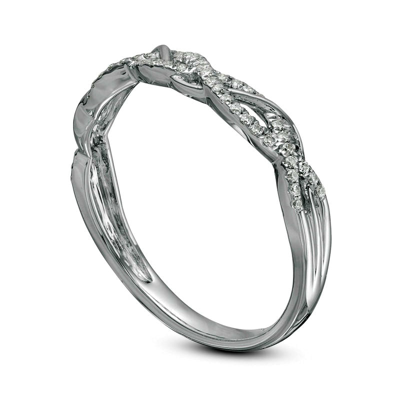 0.17 CT. T.W. Natural Diamond Twist Anniversary Band in Solid 10K White Gold