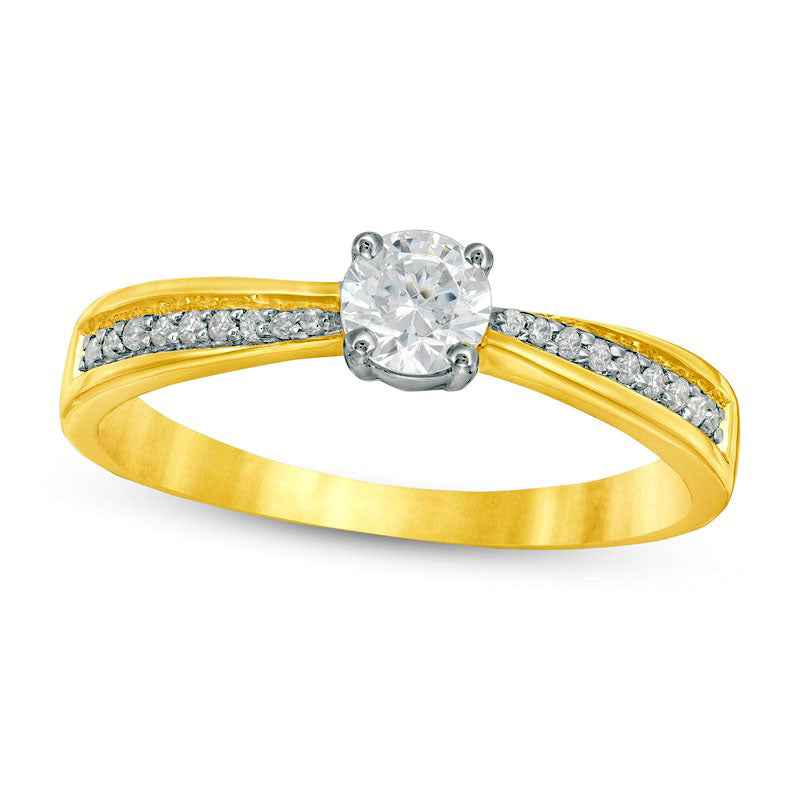 0.33 CT. T.W. Natural Diamond Engagement Ring in Solid 10K Yellow Gold