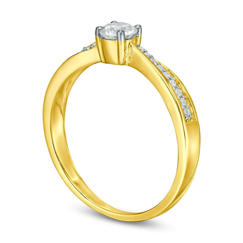 0.33 CT. T.W. Natural Diamond Engagement Ring in Solid 10K Yellow Gold