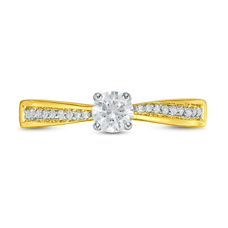 0.33 CT. T.W. Natural Diamond Engagement Ring in Solid 10K Yellow Gold