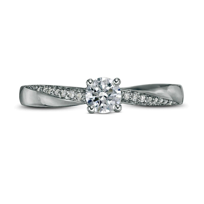 0.33 CT. T.W. Natural Diamond Engagement Ring in Solid 10K White Gold