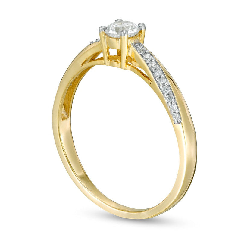 0.33 CT. T.W. Natural Diamond Engagement Ring in Solid 10K Yellow Gold