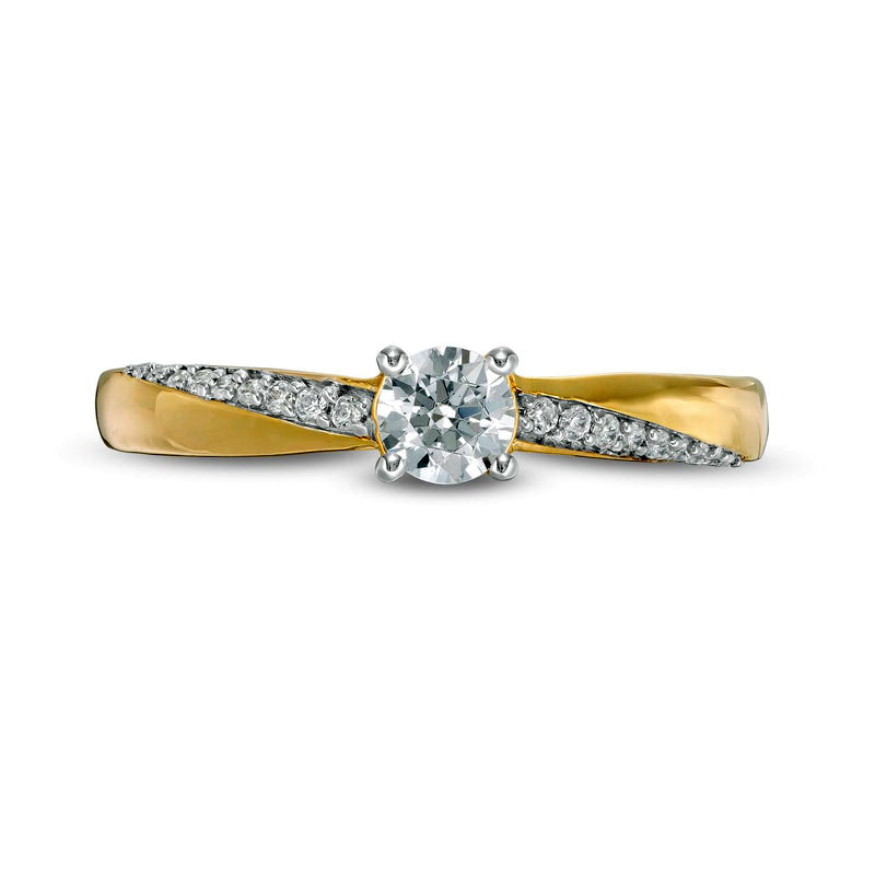 0.33 CT. T.W. Natural Diamond Engagement Ring in Solid 10K Yellow Gold