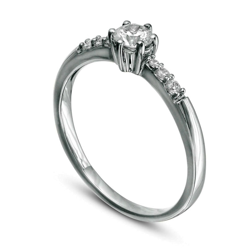 0.33 CT. T.W. Natural Diamond Engagement Ring in Solid 10K White Gold