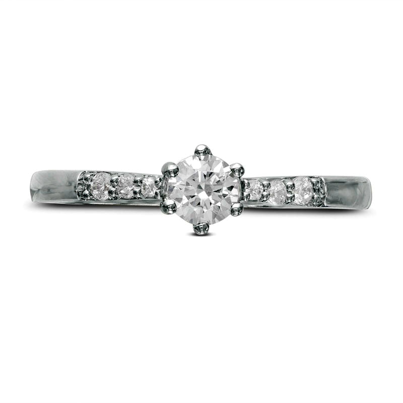 0.33 CT. T.W. Natural Diamond Engagement Ring in Solid 10K White Gold