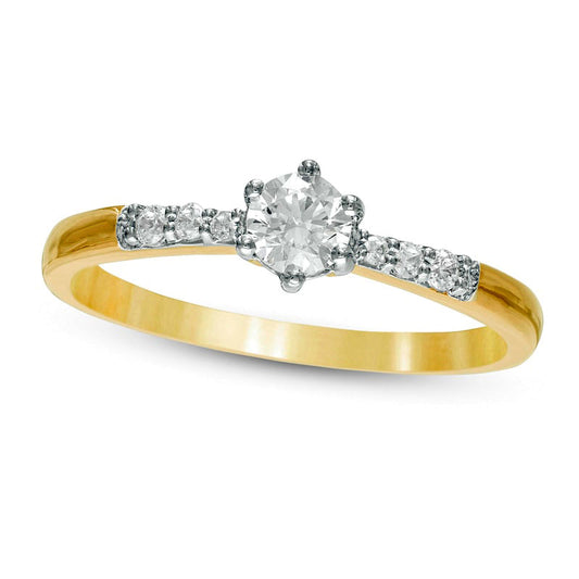 0.33 CT. T.W. Natural Diamond Engagement Ring in Solid 10K Yellow Gold