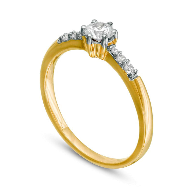 0.33 CT. T.W. Natural Diamond Engagement Ring in Solid 10K Yellow Gold