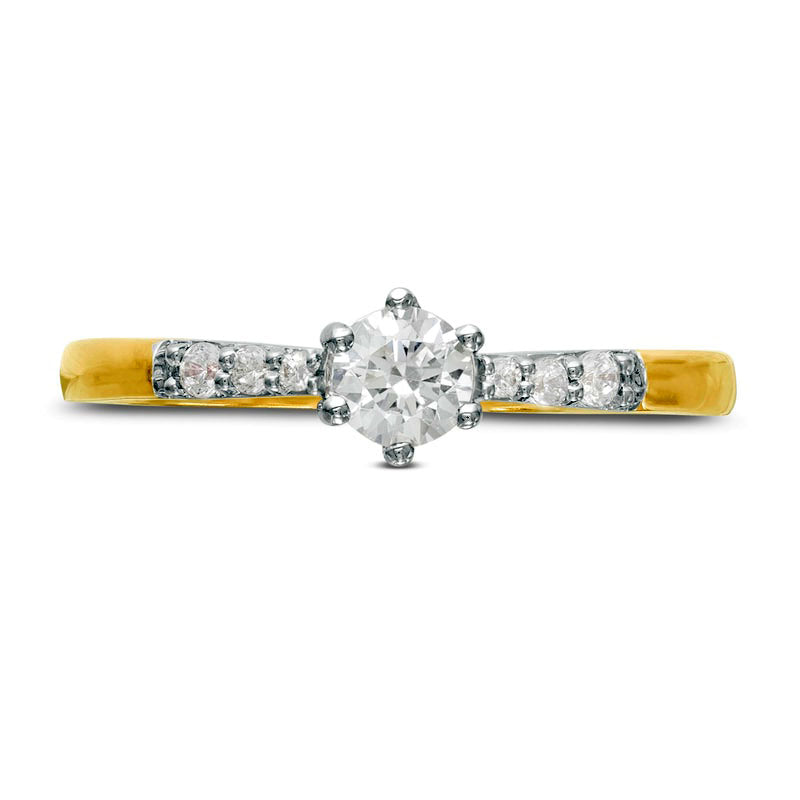 0.33 CT. T.W. Natural Diamond Engagement Ring in Solid 10K Yellow Gold