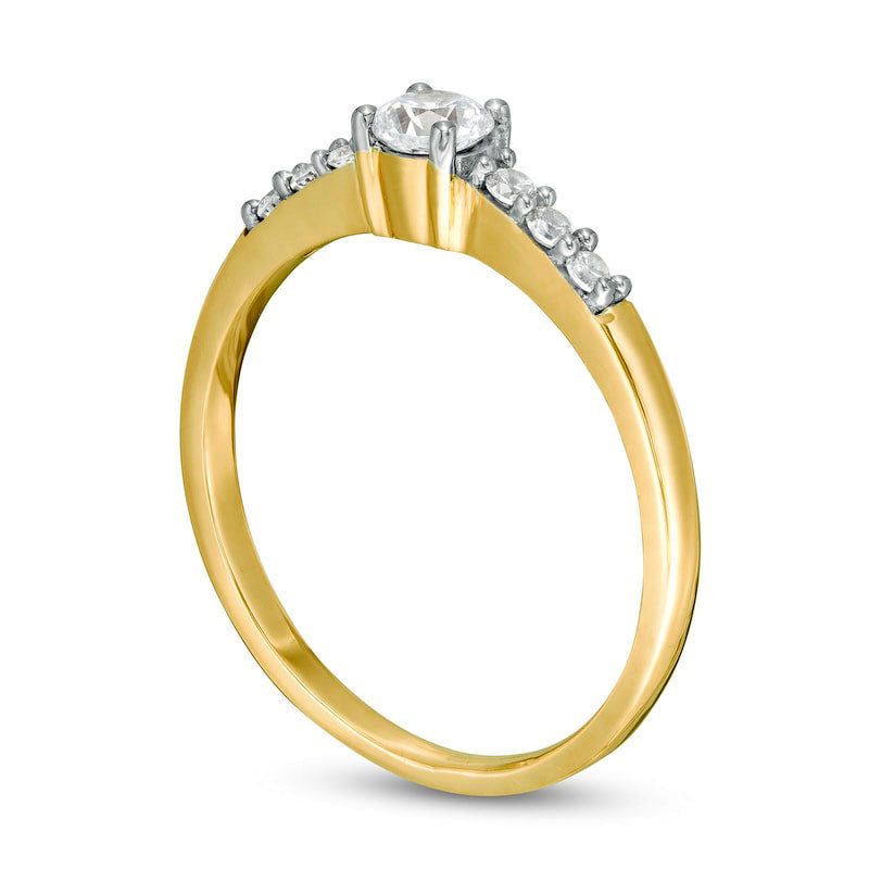 0.33 CT. T.W. Natural Diamond Engagement Ring in Solid 10K Yellow Gold