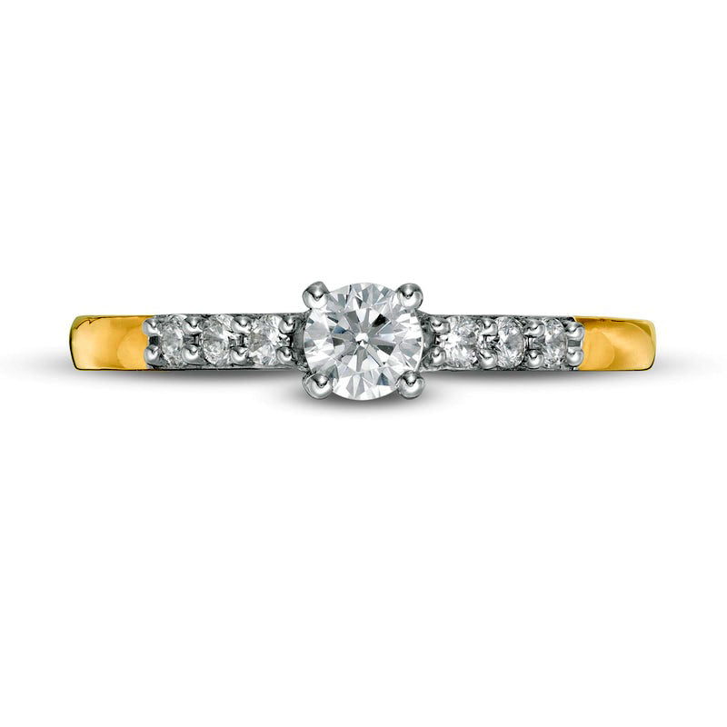 0.33 CT. T.W. Natural Diamond Engagement Ring in Solid 10K Yellow Gold