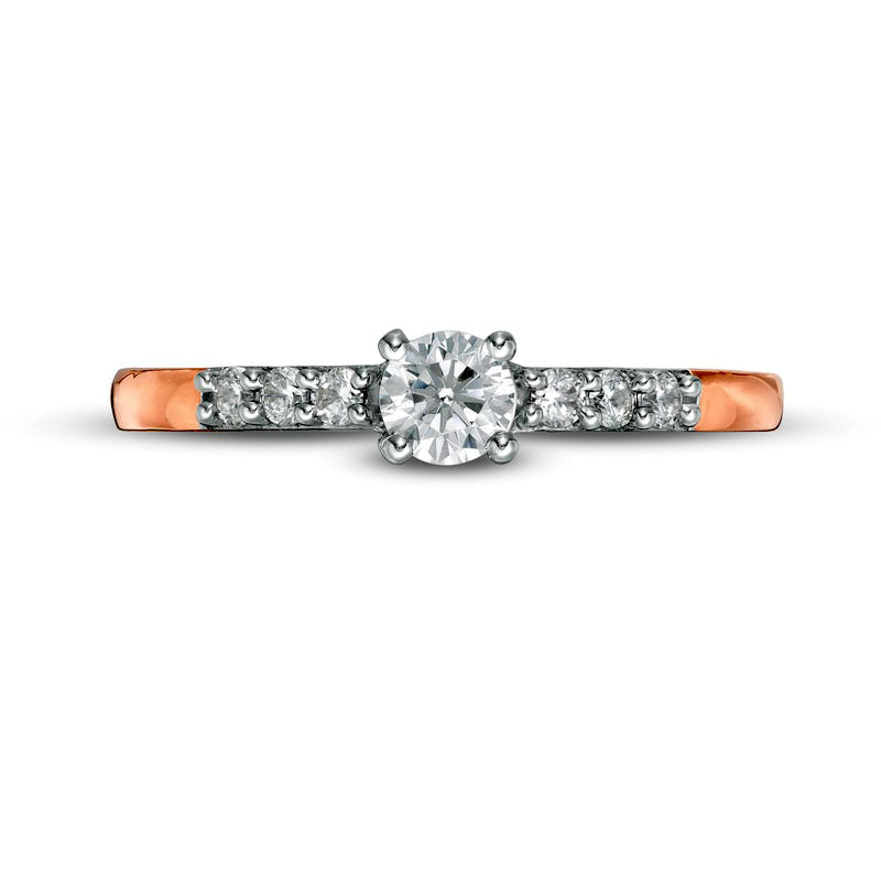 0.33 CT. T.W. Natural Diamond Engagement Ring in Solid 10K Rose Gold