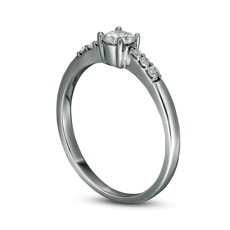 0.33 CT. T.W. Natural Diamond Engagement Ring in Solid 10K White Gold