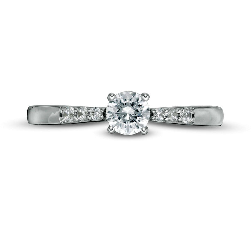 0.33 CT. T.W. Natural Diamond Engagement Ring in Solid 10K White Gold