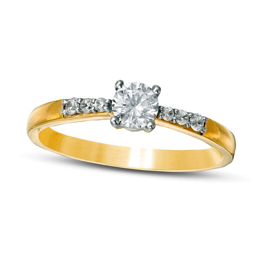 0.33 CT. T.W. Natural Diamond Engagement Ring in Solid 10K Yellow Gold