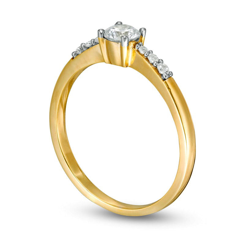 0.33 CT. T.W. Natural Diamond Engagement Ring in Solid 10K Yellow Gold