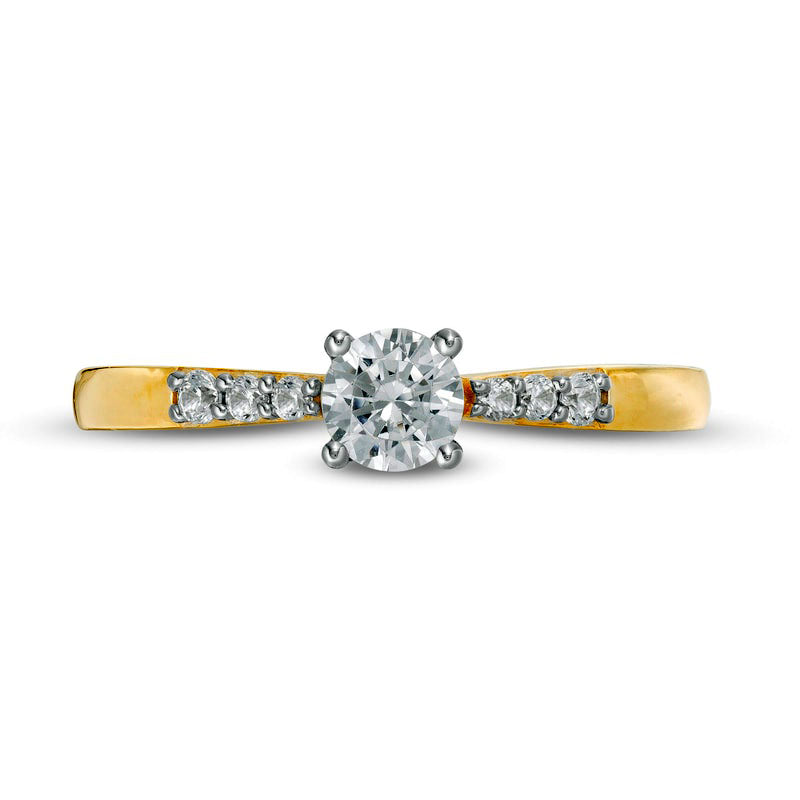 0.33 CT. T.W. Natural Diamond Engagement Ring in Solid 10K Yellow Gold