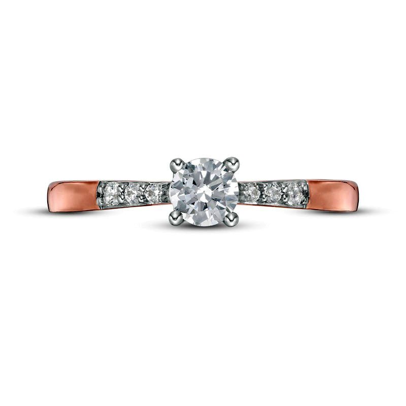 0.33 CT. T.W. Natural Diamond Engagement Ring in Solid 10K Rose Gold