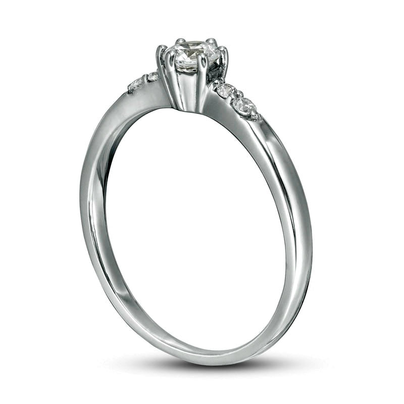 0.33 CT. T.W. Natural Diamond Engagement Ring in Solid 10K White Gold